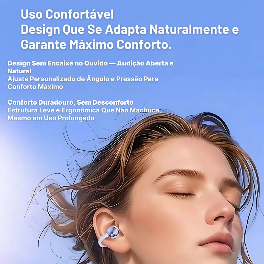 Fone Bluetooth FreeClips Open Ear Confortável e Moderno - OFERTA EXCLUSIVA 🔥