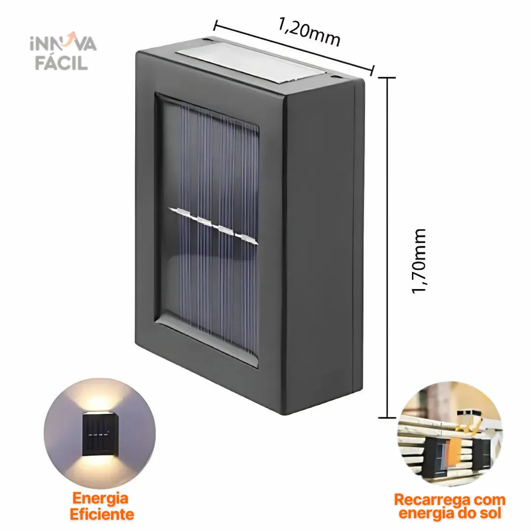 Luz Solar LED para Cerca com Sensor de Luz e Energia Solar | Innova Fácil