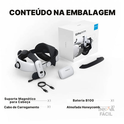 AirCore VR S3PRO Com Bateria 10000mAh Para Meta Quest 3 | Innova Fácil