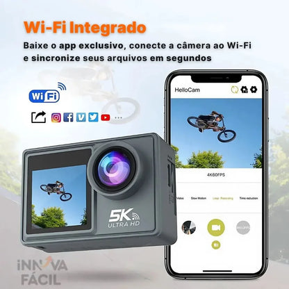Câmera GoAction 5K 2.0 para Esportes Radicais | Innova Fácil