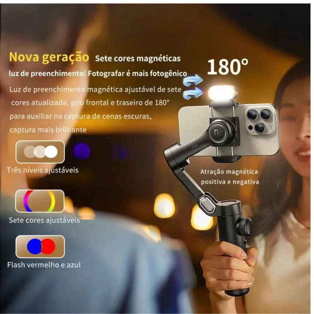 Estabilizador Portátil Com Controle De Zoom E Rastreamento Ativo | Innova Fácil