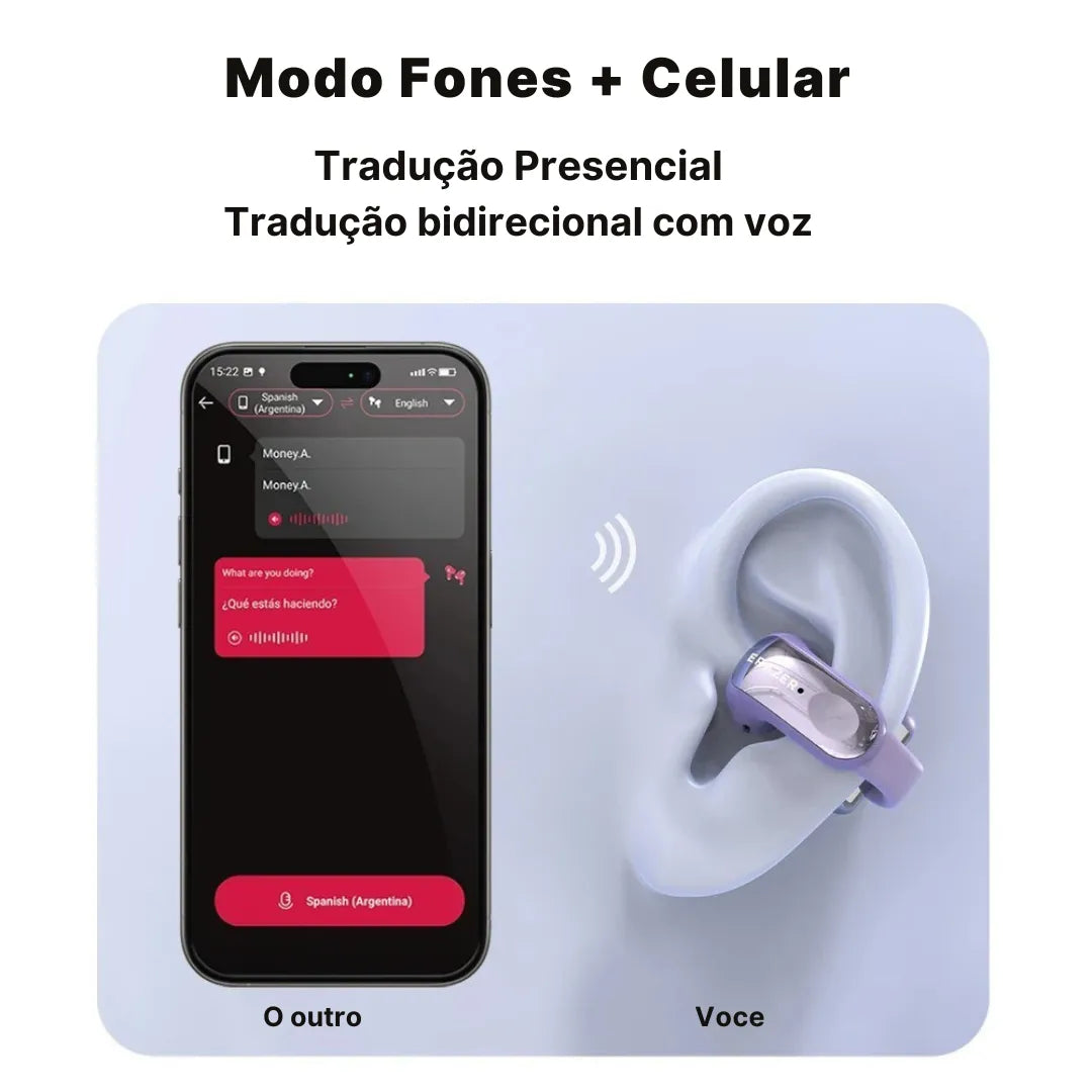Fone Bluetooth Erazer XF28 PRO com Tradução em Tempo Real e Bateria de 30h | Innova Fácil