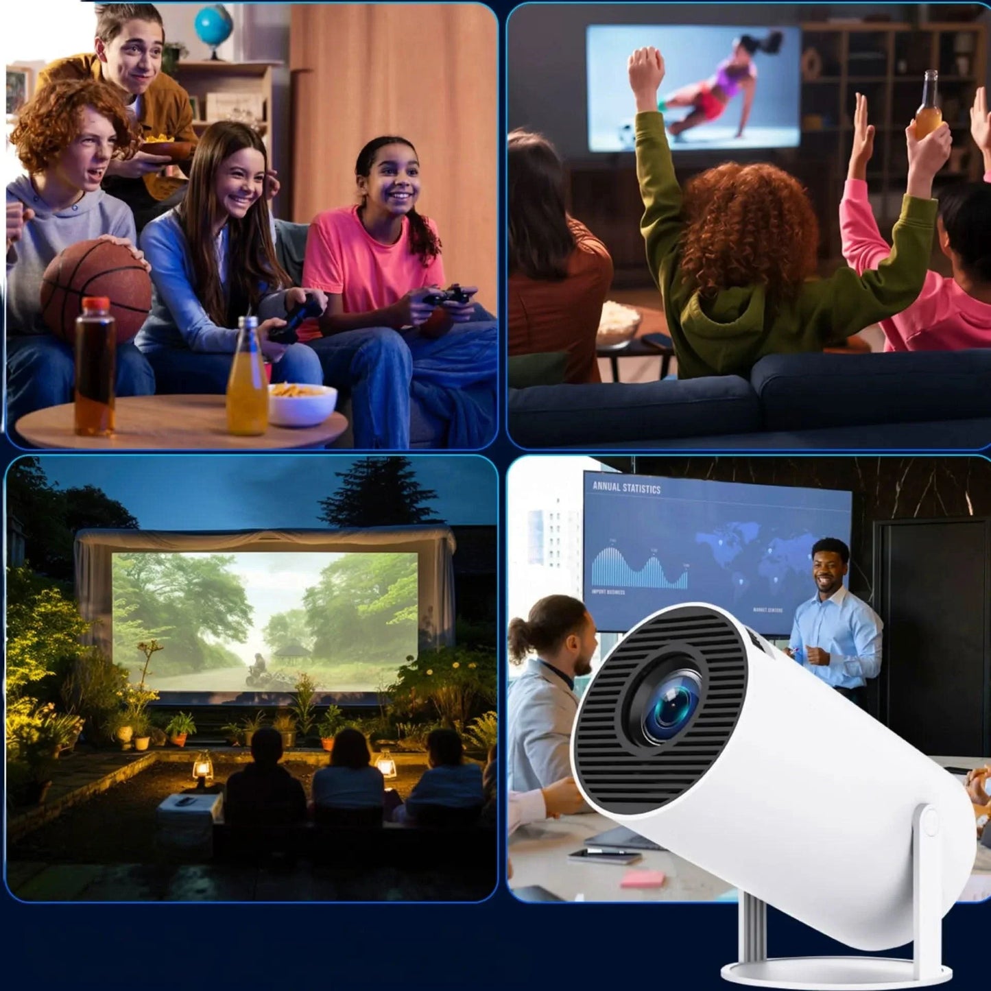 Mini Projetor Portátil 4K com AndroidTV e Espelhamento | Innova Fácil