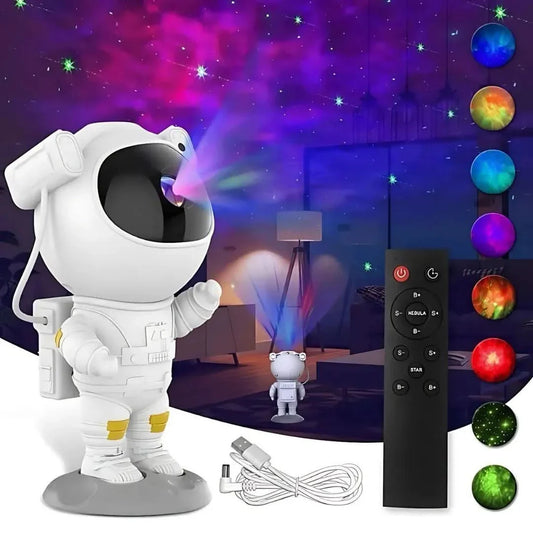 Projetor De Luz Astronauta – Galáxia Brilhante E Atmosfera Incrível | Innova Fácil