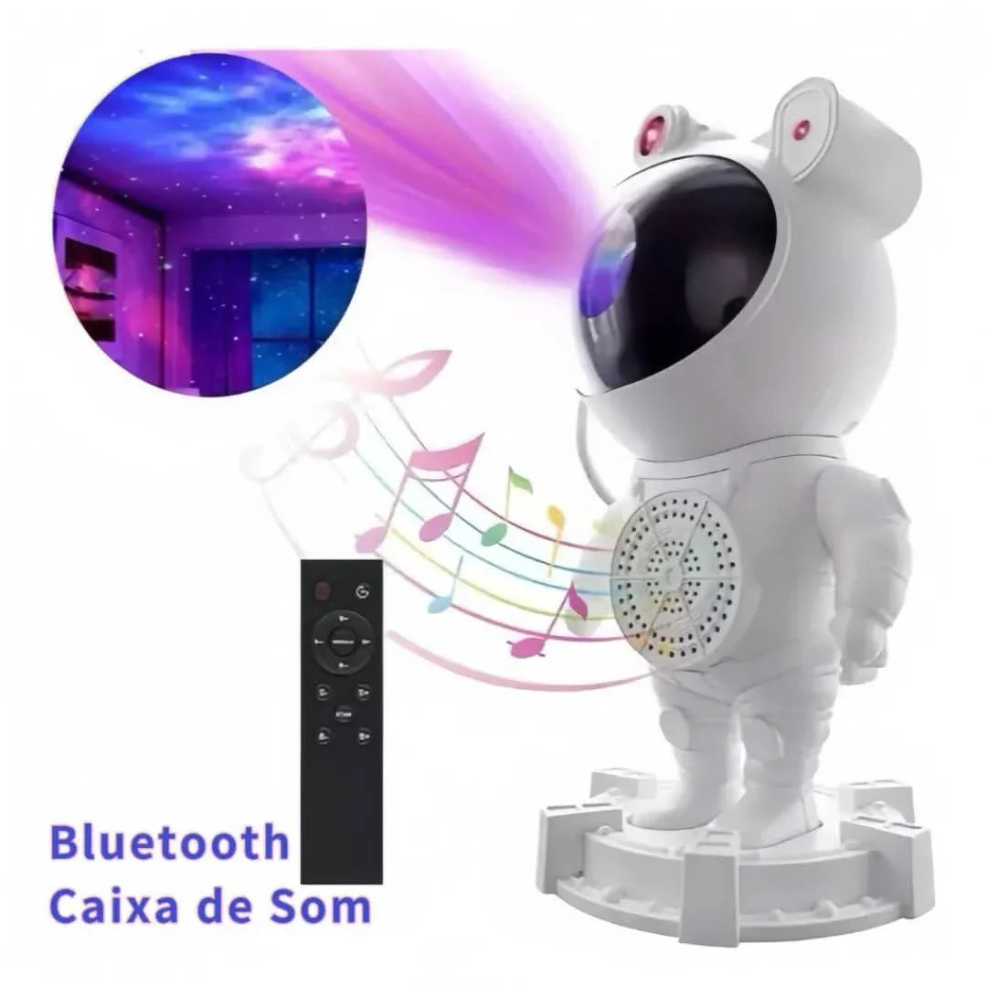 Projetor De Luz Astronauta – Galáxia Brilhante E Atmosfera Incrível | Innova Fácil